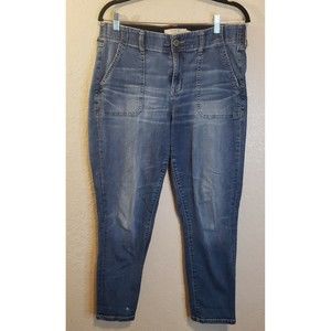 Torrid Women's Cropped Blue Jeans Size 10R High Rise Stretch Denim